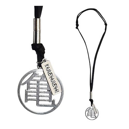 Dragon Ball Z Master Roshi's Silver Kanji with Leather Necklace